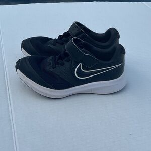 Nike Kids Black Sneakers with White Swoosh
